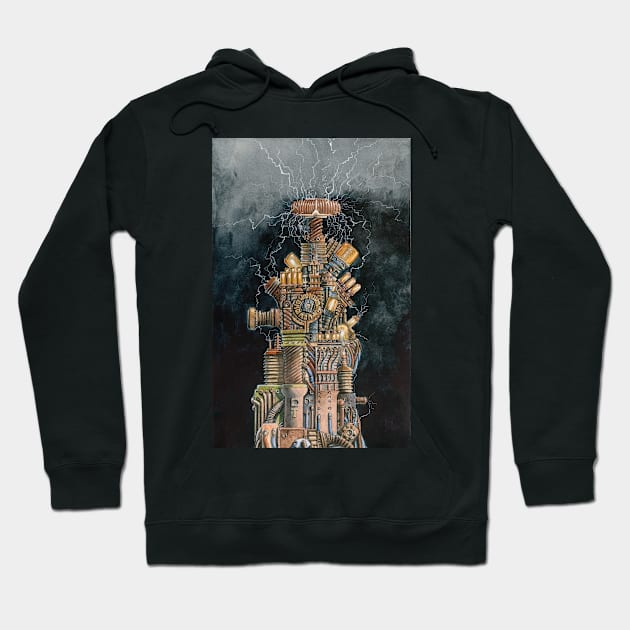 Tesla Tower Hoodie by DavideMagliacano